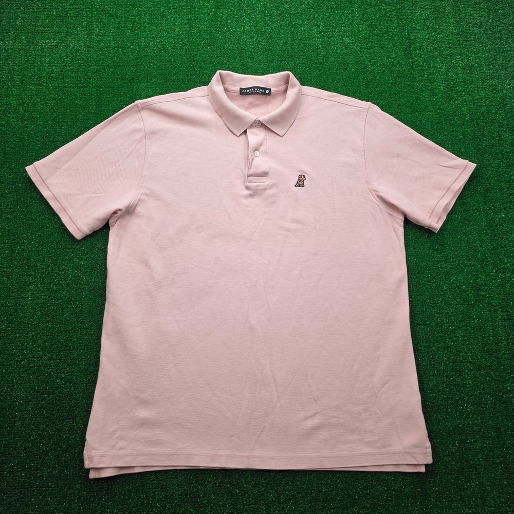 James Bark Polo Shirt Mens XL Dusty Rose Short Sleeve Pima Cotten French Bulldog